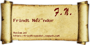 Frindt Nándor névjegykártya